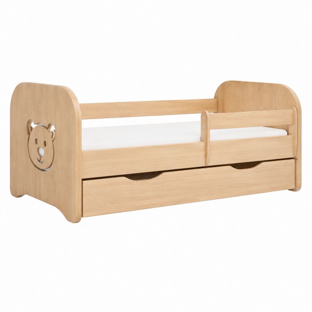 Kinderbett mit Schubladen Naturholzoptik MDF 70 x 140 cm