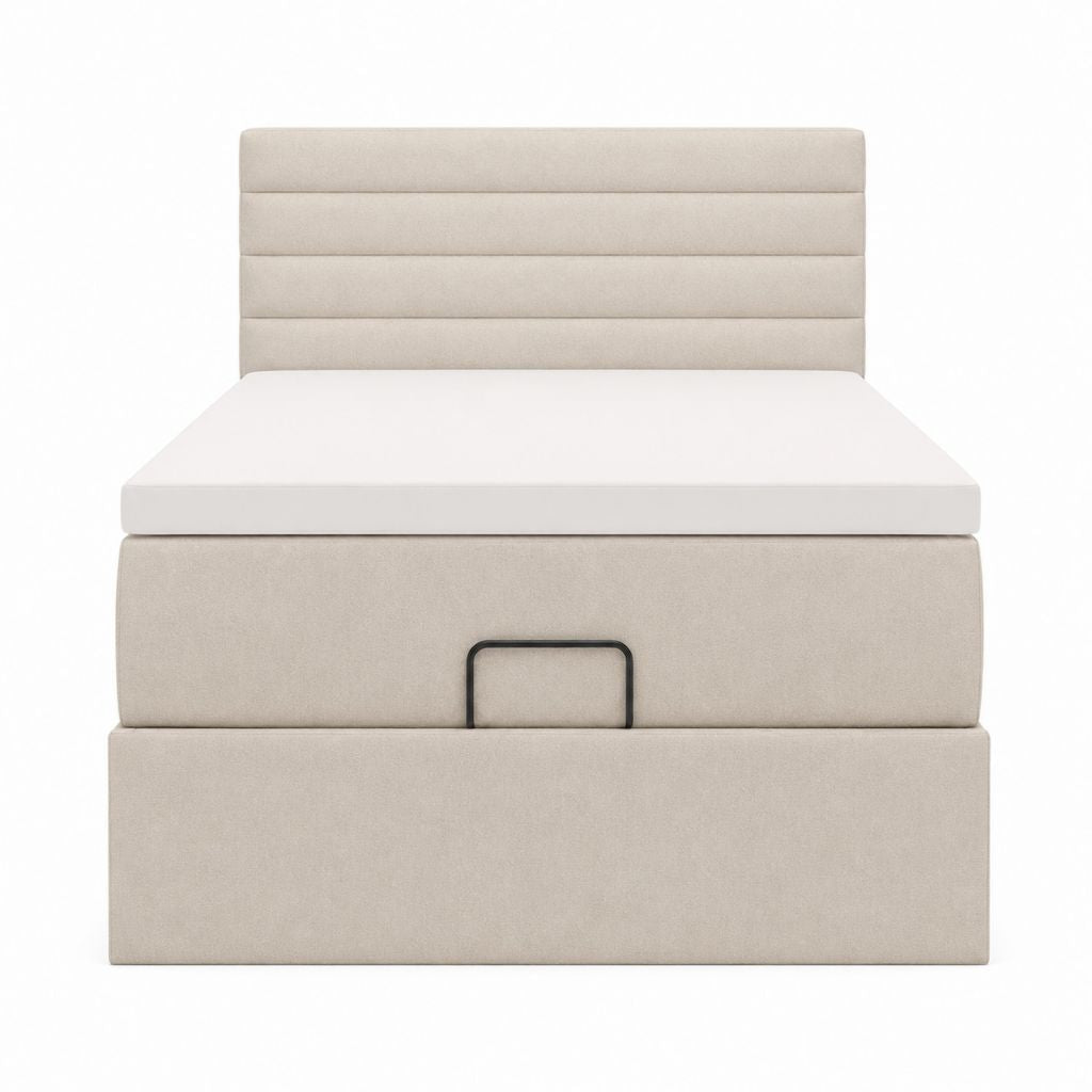 Polsterbett mit Stauraum Beige Polyester 160 x 200 cm