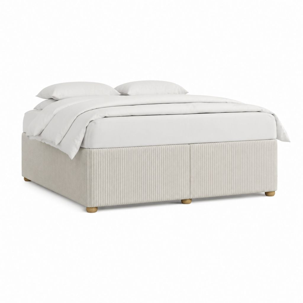 Polsterbett Creme Polyester Rechteckig 180 x 200 cm