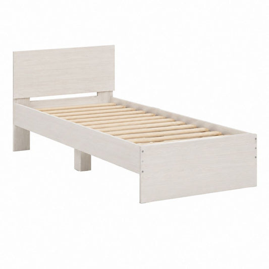 Einzelbett Bettgestell Eiche hell Spanplatte rechteckig mit Lattenrost 90 x 200 cm