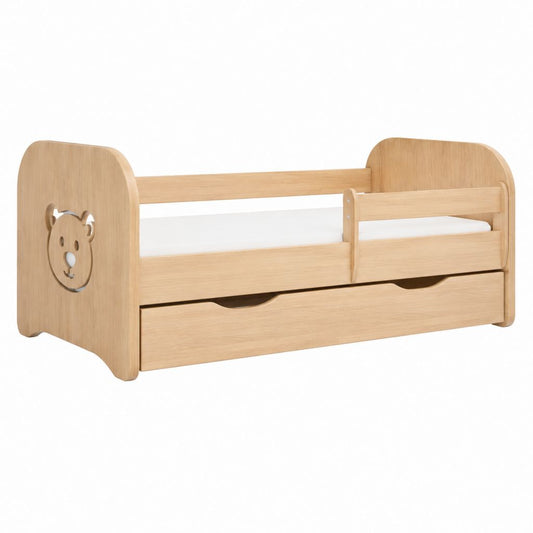 Kinderbett mit Schubladen Naturholzoptik MDF 70 x 140 cm