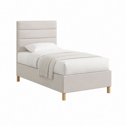 Polsterbett Einzelbett Beige Polyester Rechteckig 90 x 200 cm