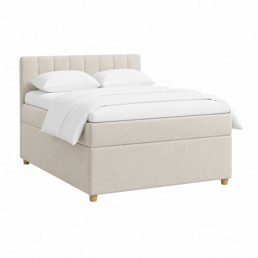 Polsterbett Bettgestell Beige Polyester Rechteckig 180 x 200 cm