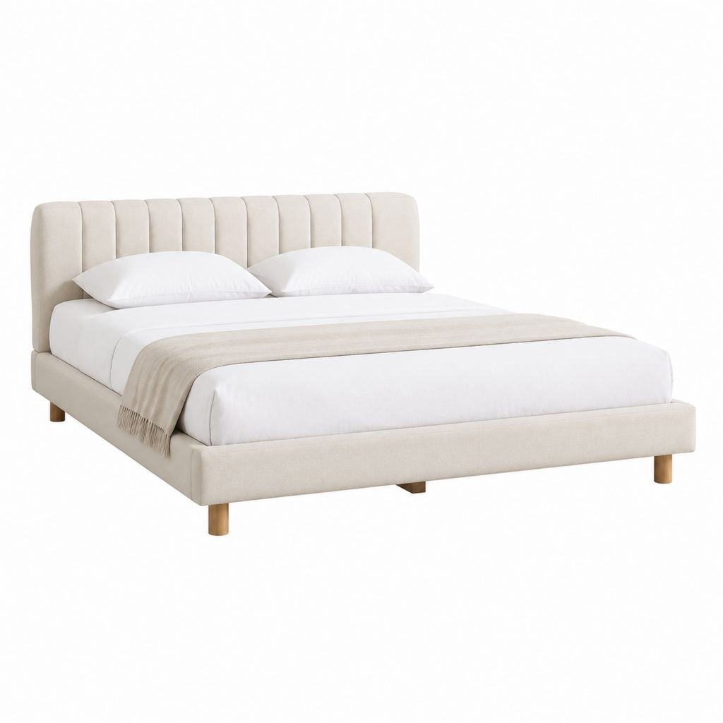 Polsterbett Doppelbett Beige Polyester Rechteckig 160 x 200 cm