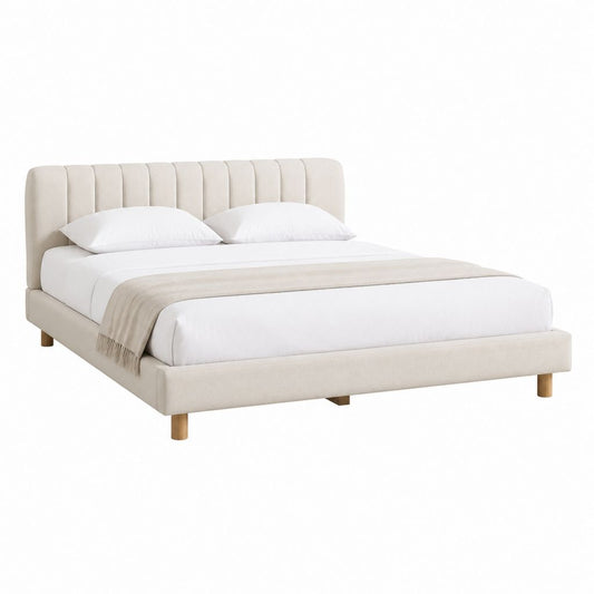 Polsterbett Doppelbett Beige Polyester Rechteckig 160 x 200 cm