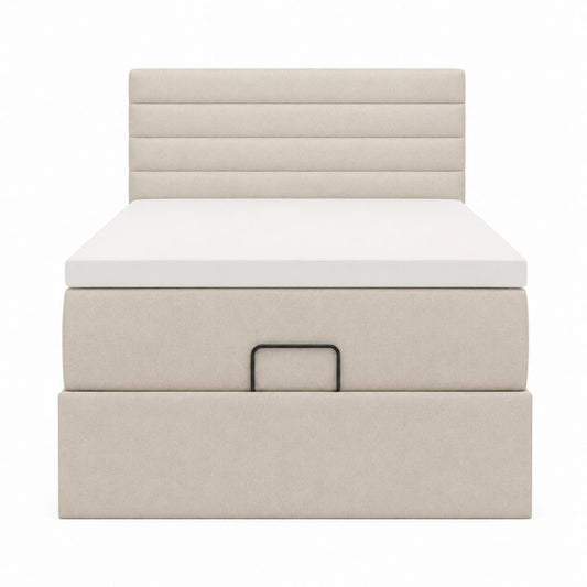 Polsterbett mit Stauraum Beige Polyester 160 x 200 cm