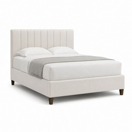 Polsterbett Doppelbett Creme Polyester rechteckig 160 x 200 cm